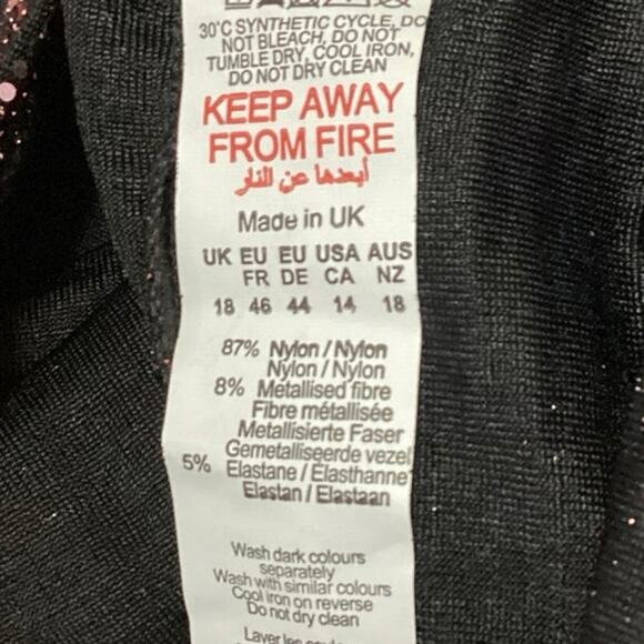 NEW Boohoo Bronze Gold Sequin Long Sleeve Holiday Wrap Mini Bodycon Dress Sz 14 - Picture 9 of 9